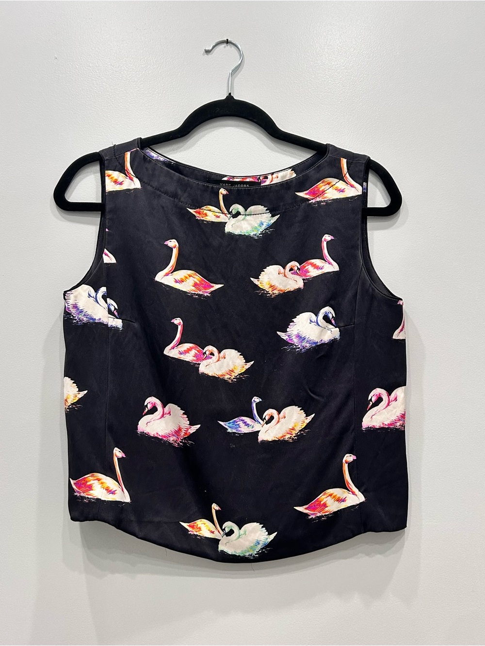 Marc Jacobs Archival Spring 2008 Runway Silk Swan Print Top - Size 4